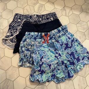 Lilly Pulitzer Blue and Green Shorts Set